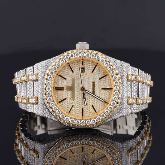 Fabulous Iced Out Automatic Analog Diamond Moissanite Watch