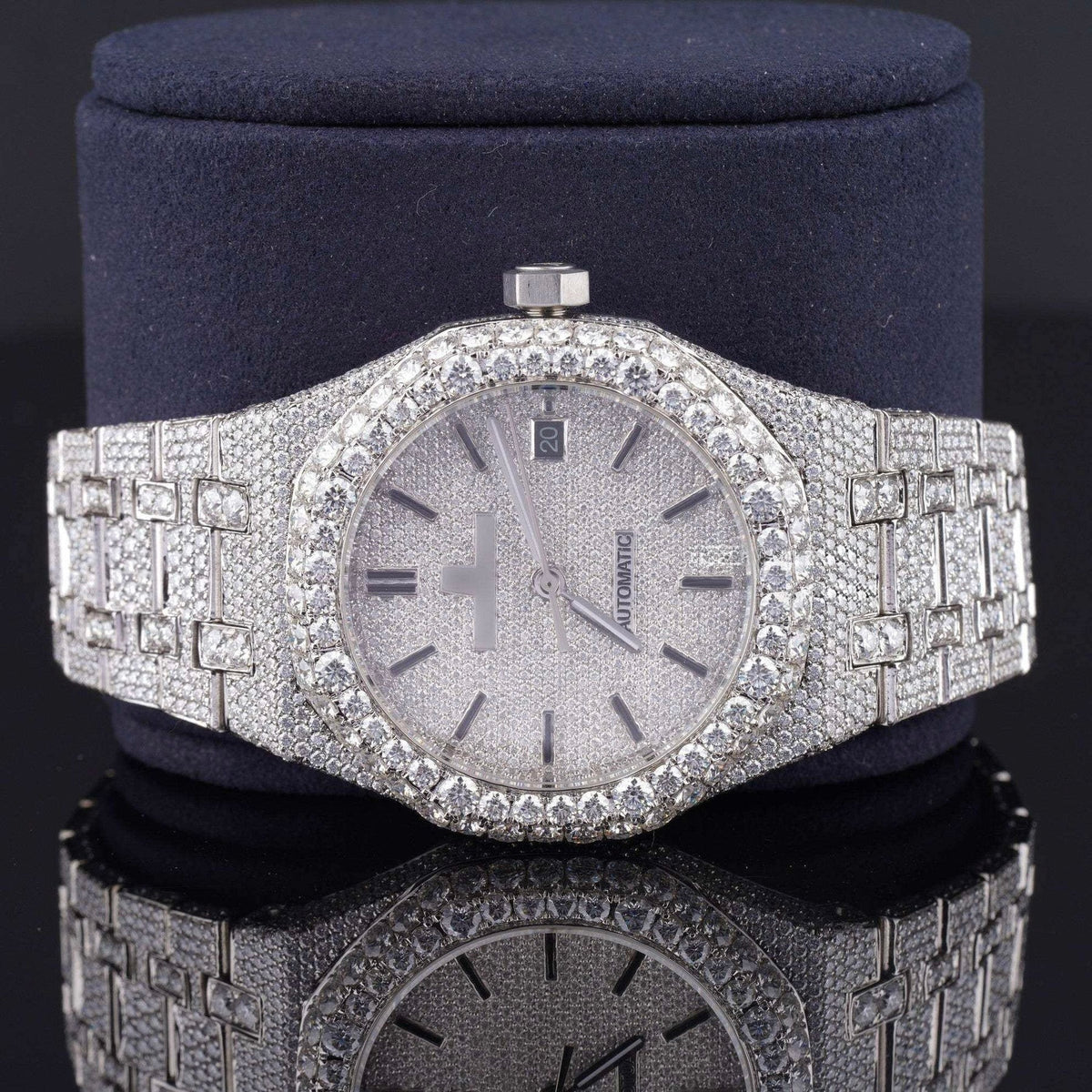 Awesome Automatic Sapphire Crystal Glass Moissanite Watch for Men