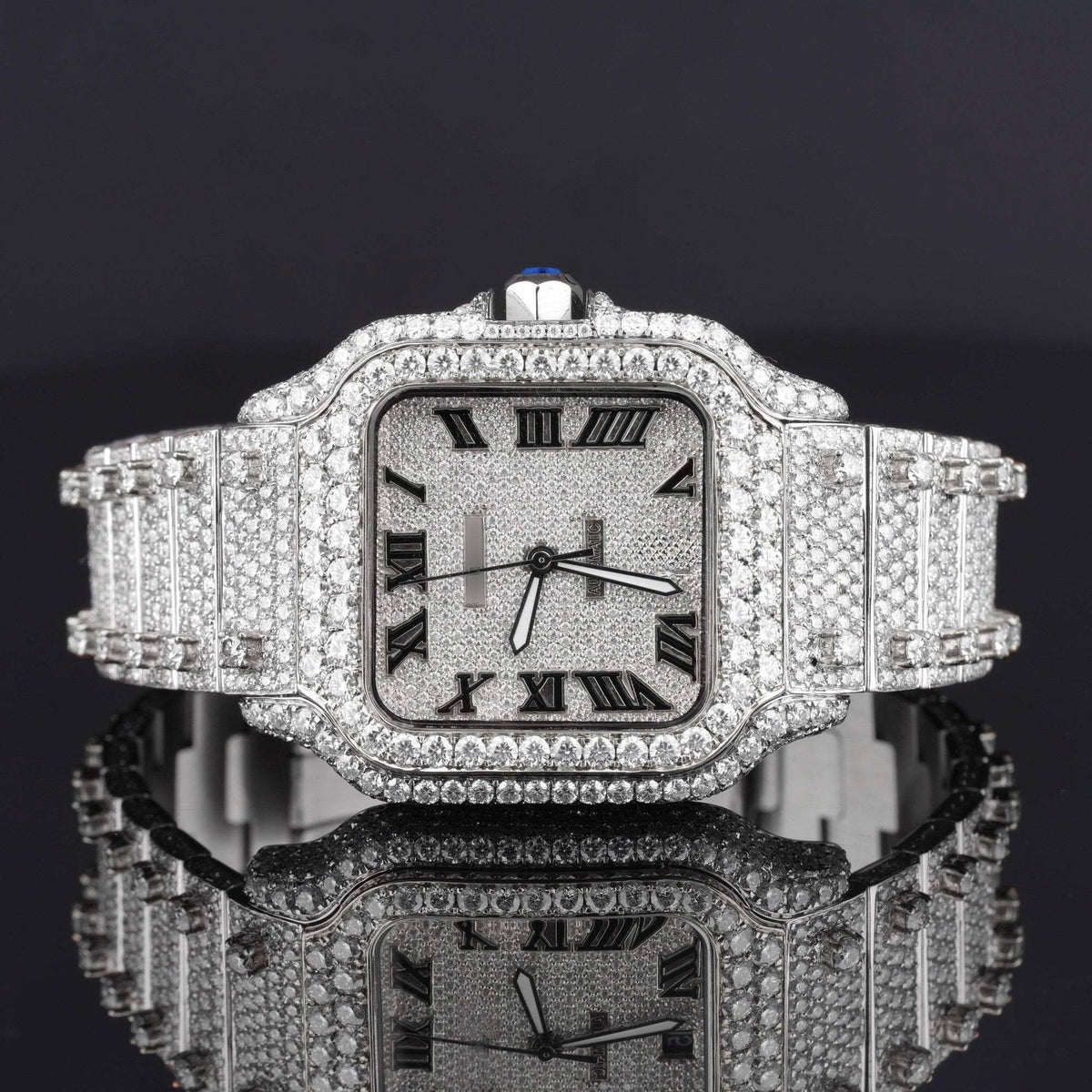 Fully Automatic Unique Iced Out Moissanite Watch