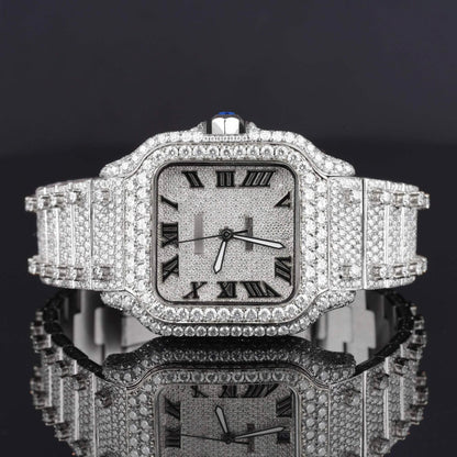 Fully Automatic Unique Iced Out Moissanite Watch