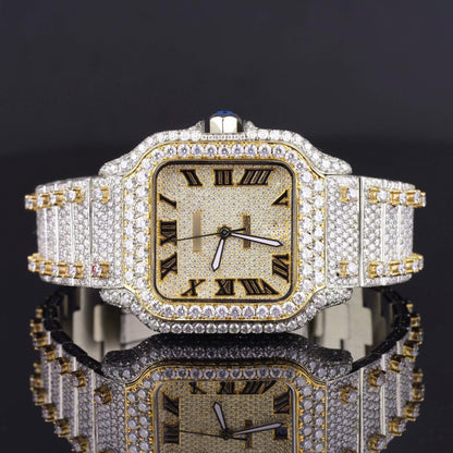 Fully Automatic Unique Iced Out Moissanite Watch