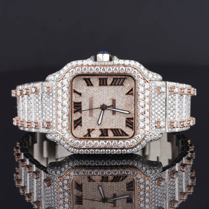 Fully Automatic Unique Iced Out Moissanite Watch
