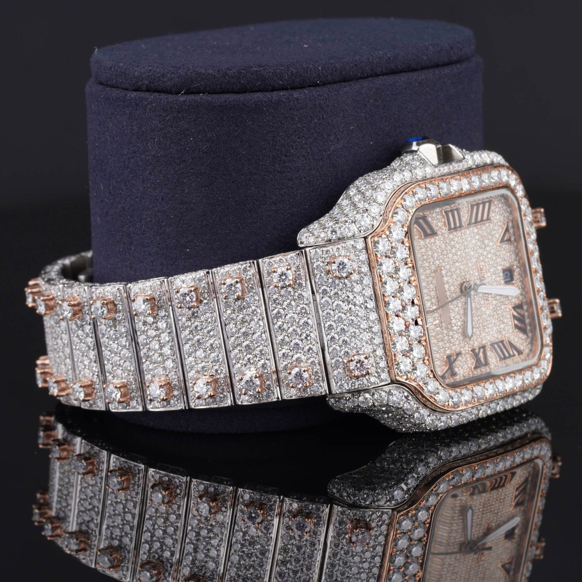 Fully Automatic Unique Iced Out Moissanite Watch