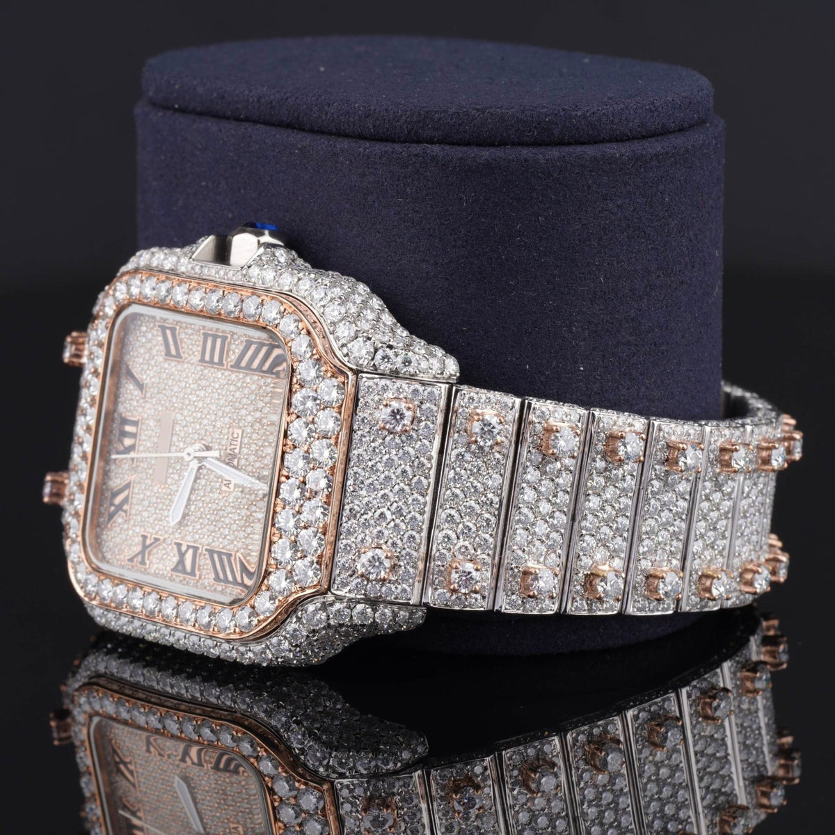 Fully Automatic Unique Iced Out Moissanite Watch