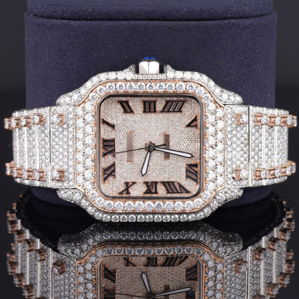 Fully Automatic Unique Iced Out Moissanite Watch