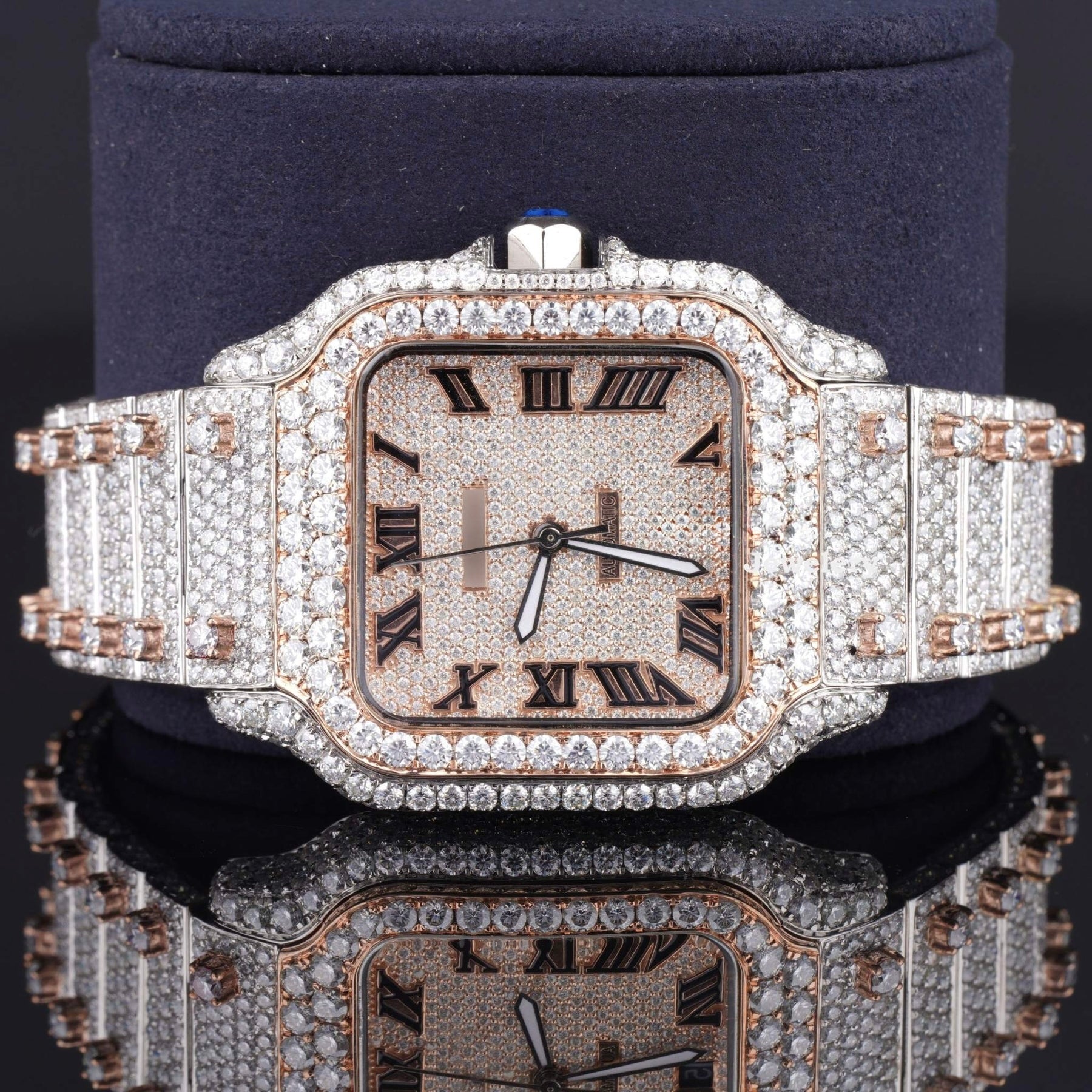 Fully Automatic Unique Iced Out Moissanite Watch