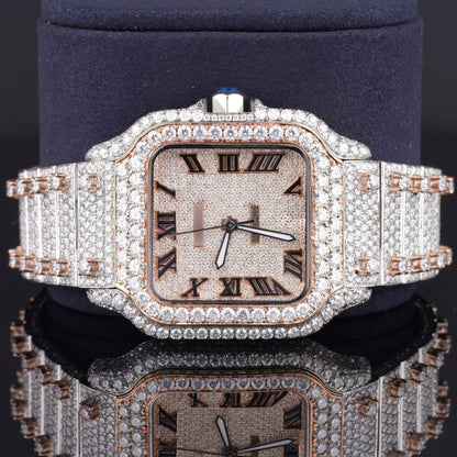 Fully Automatic Unique Iced Out Moissanite Watch