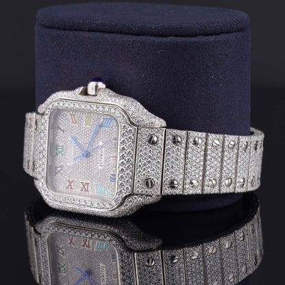 Rainbow Color Number Automatic Moissanite Watch