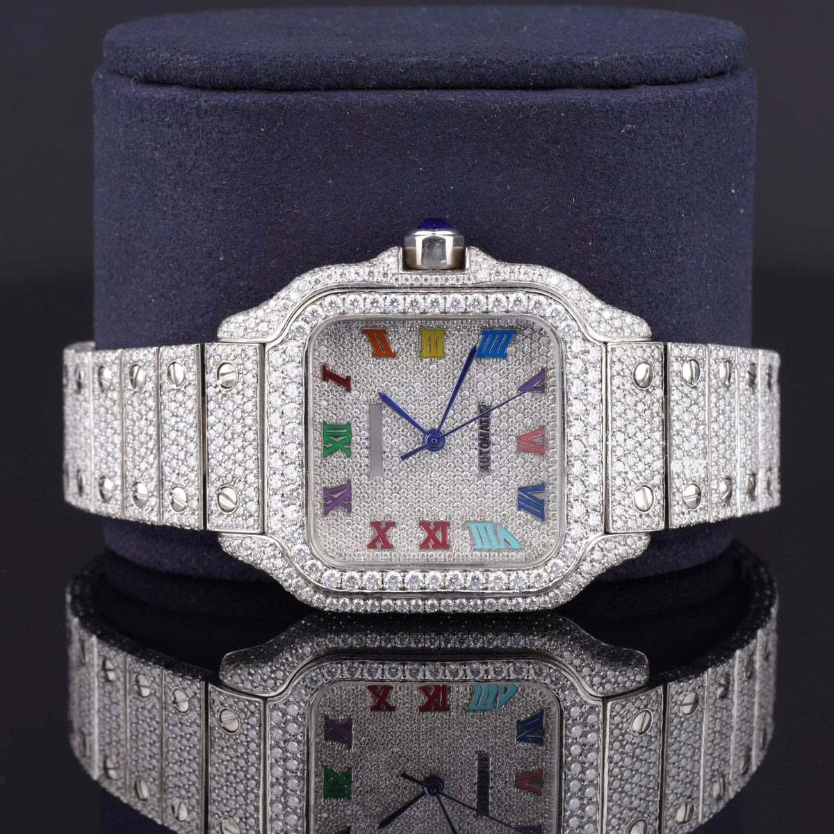 Rainbow Color Number Automatic Moissanite Watch