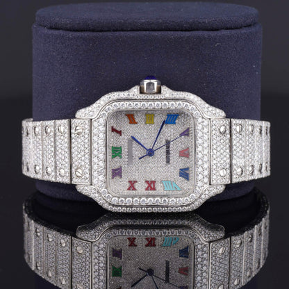 Rainbow Color Number Automatic Moissanite Watch