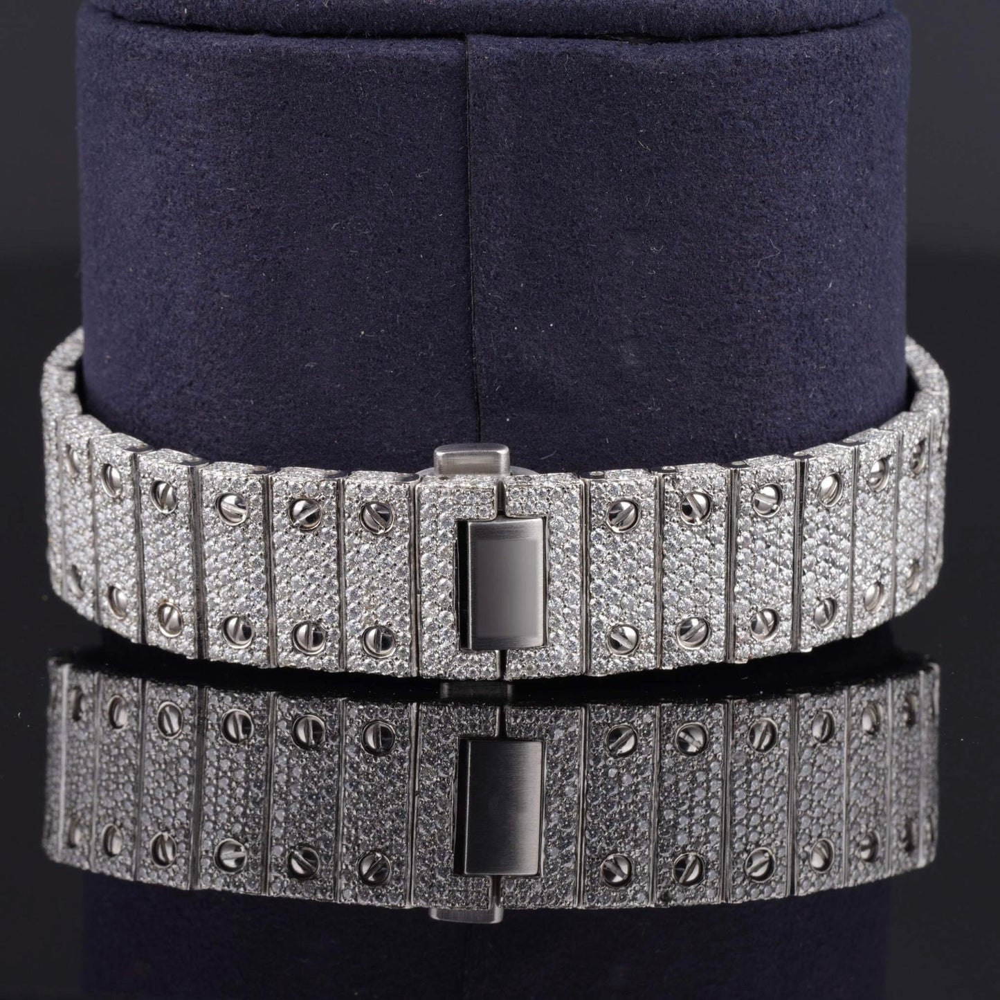 Casual Fully Iced Out Automatic Moissanite Men’s Watch