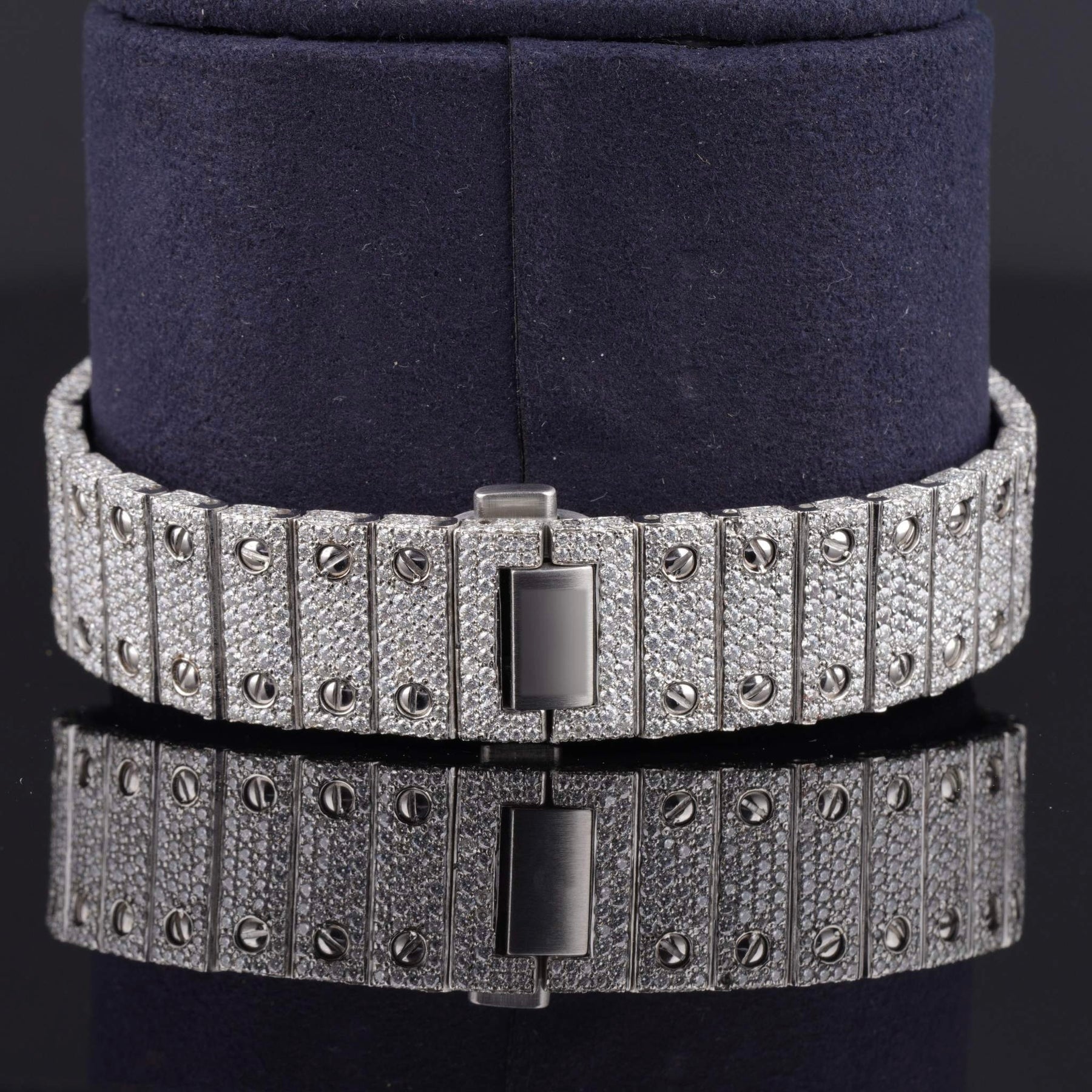 Casual Fully Iced Out Automatic Moissanite Men’s Watch
