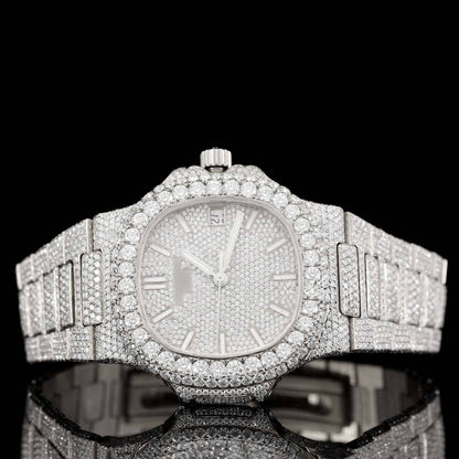 Automatic Moissanite Watch with Sapphire Crystal for Men