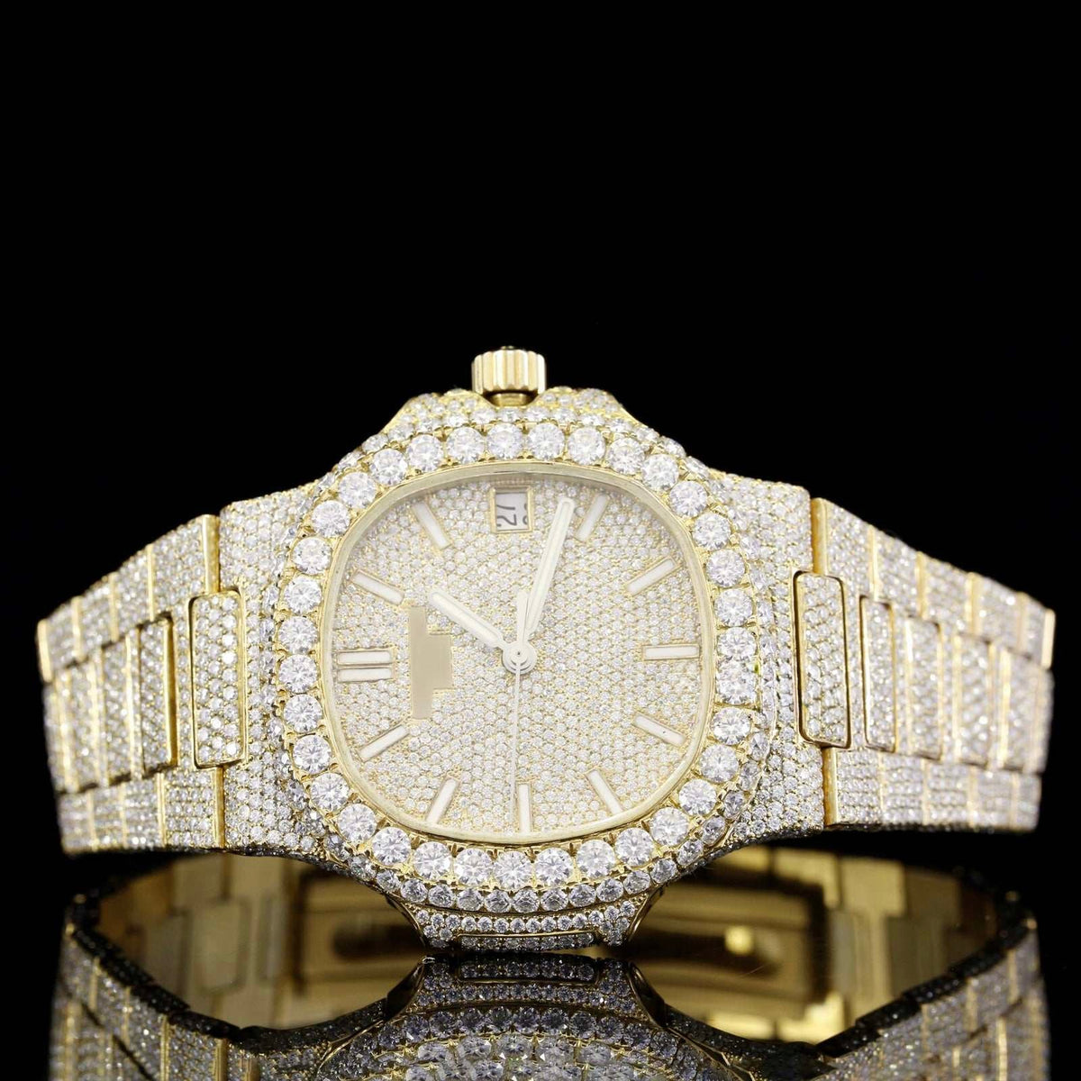 Automatic Moissanite Watch with Sapphire Crystal for Men