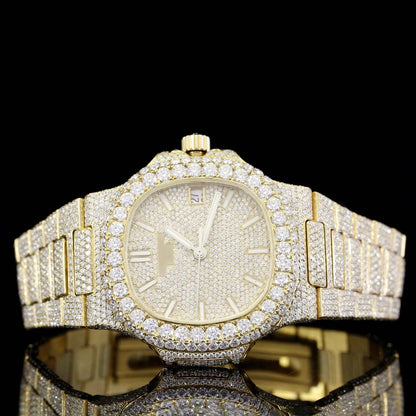 Automatic Moissanite Watch with Sapphire Crystal for Men