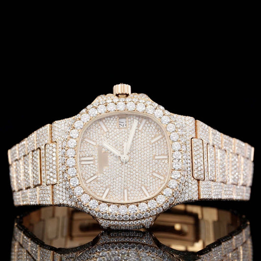 Automatic Moissanite Watch with Sapphire Crystal for Men
