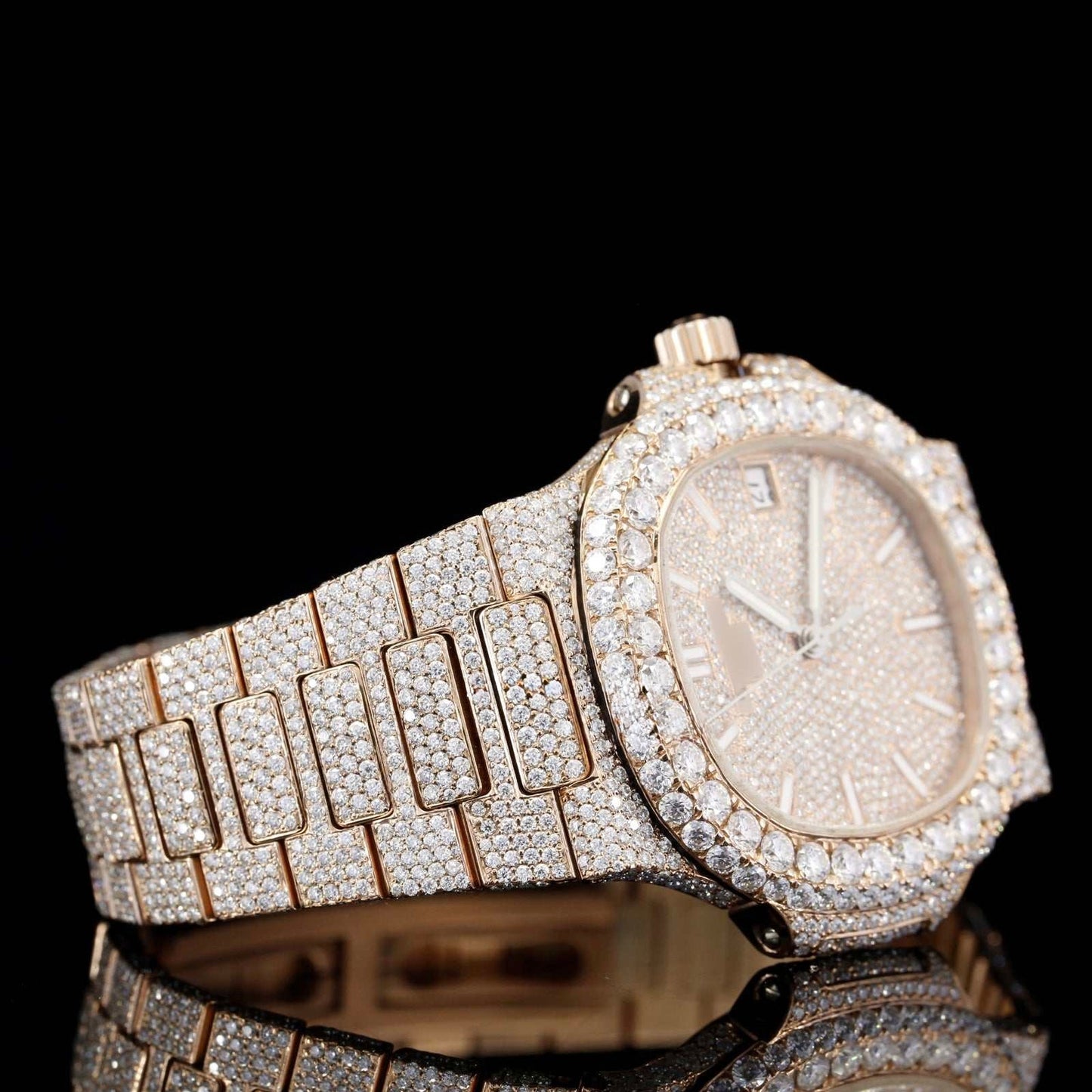 Automatic Moissanite Watch with Sapphire Crystal for Men