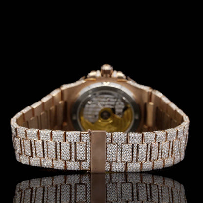 Automatic Moissanite Watch with Sapphire Crystal for Men