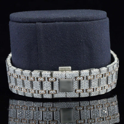 Iced Out Luxury Moissanite Watch Arabic Numericals Automatic Movement for Men