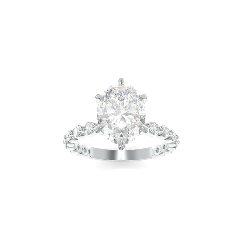 Jennie Ring - 10.5x8mm Oval TTG Moissanite