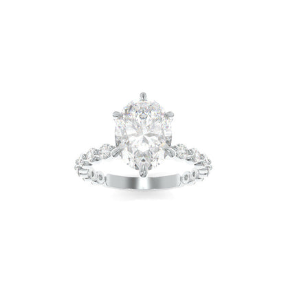 Jennie Ring - 10.5x8mm Oval TTG Moissanite