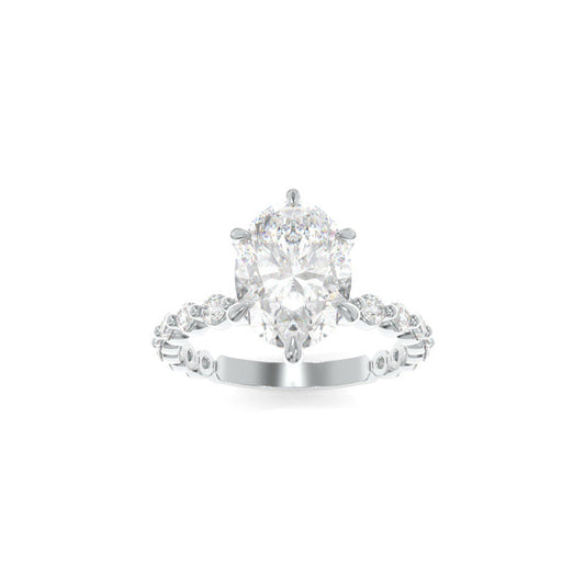Jennie Ring - 10.5x8mm Oval TTG Moissanite