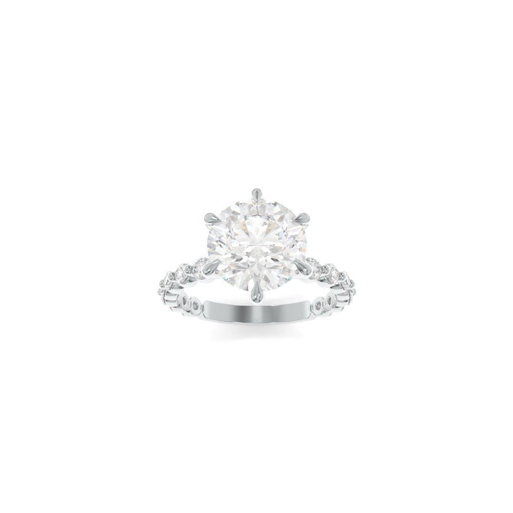 Jennie Ring - 9.5mm H&A Round TTG Moissanite