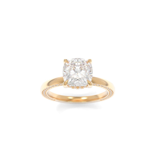 Olivia Ring - 8x6.5mm Cushion TTG Moissanite