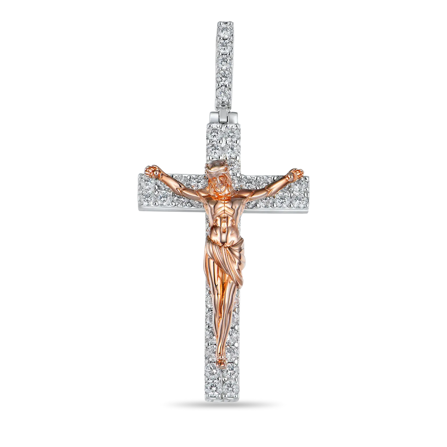 Elegant Crucifixion of Jesus Moissanite Pendant – Small