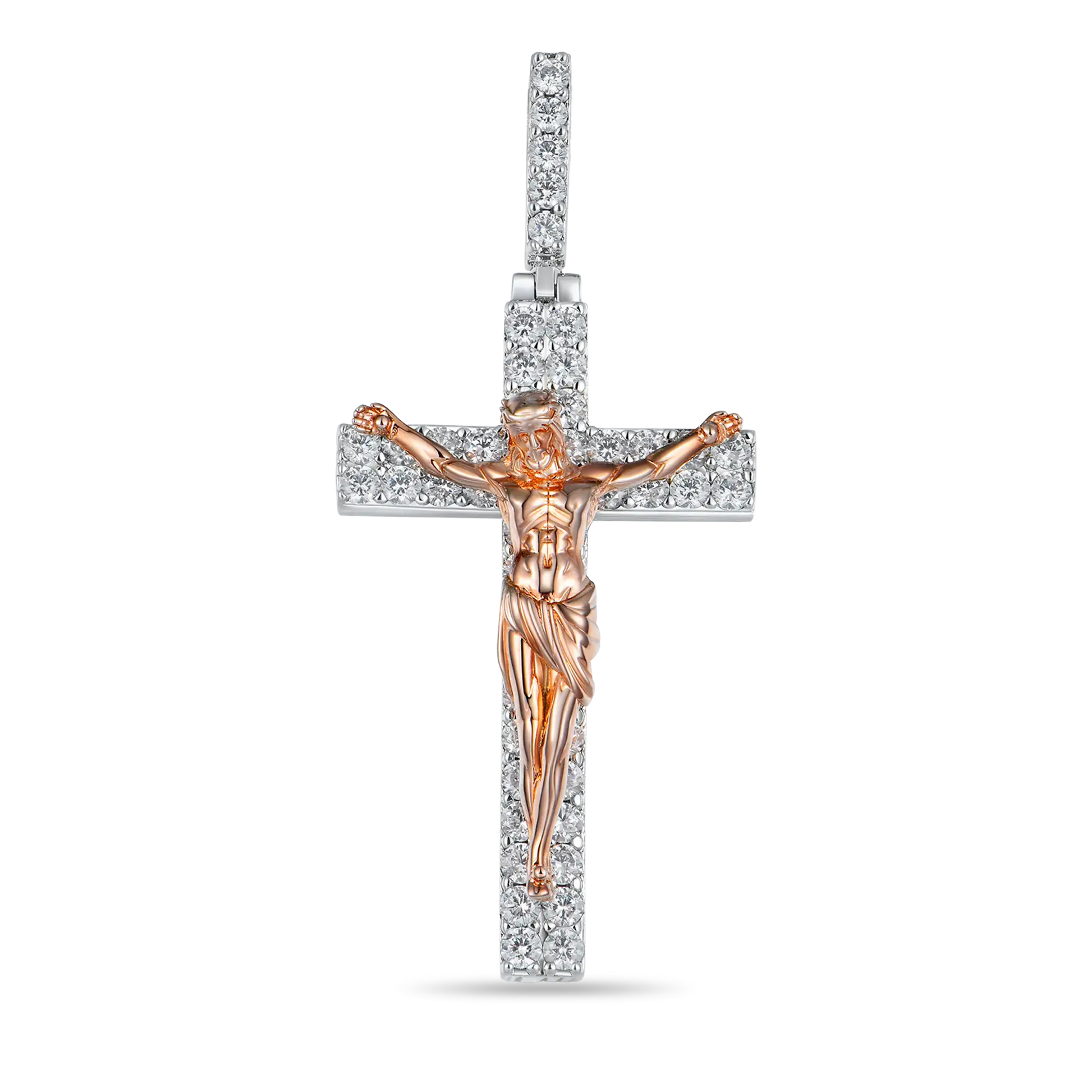 Elegant Crucifixion of Jesus Moissanite Pendant – Small
