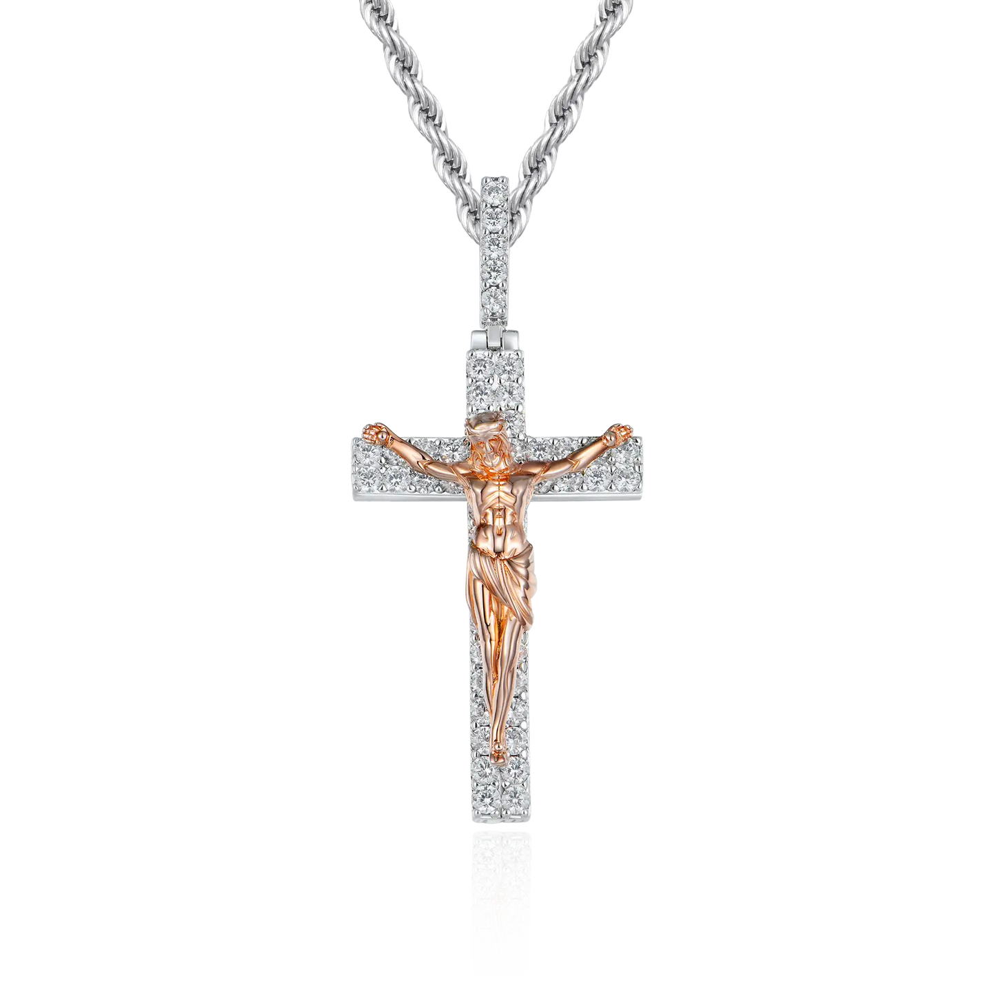 Elegant Crucifixion of Jesus Moissanite Pendant – Small