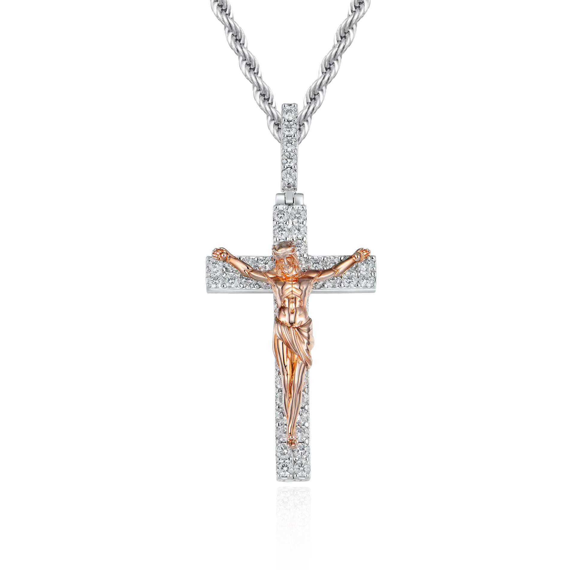 Elegant Crucifixion of Jesus Moissanite Pendant – Small