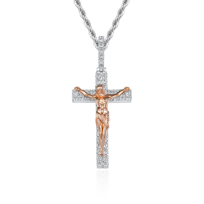 Elegant Crucifixion of Jesus Moissanite Pendant – Small