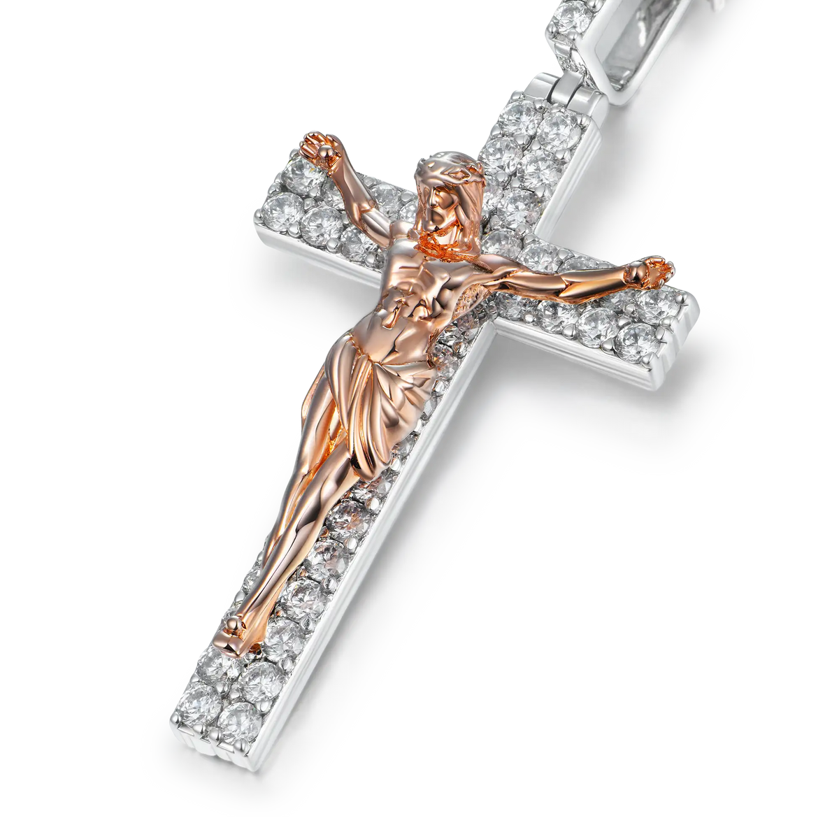 Elegant Crucifixion of Jesus Moissanite Pendant – Small