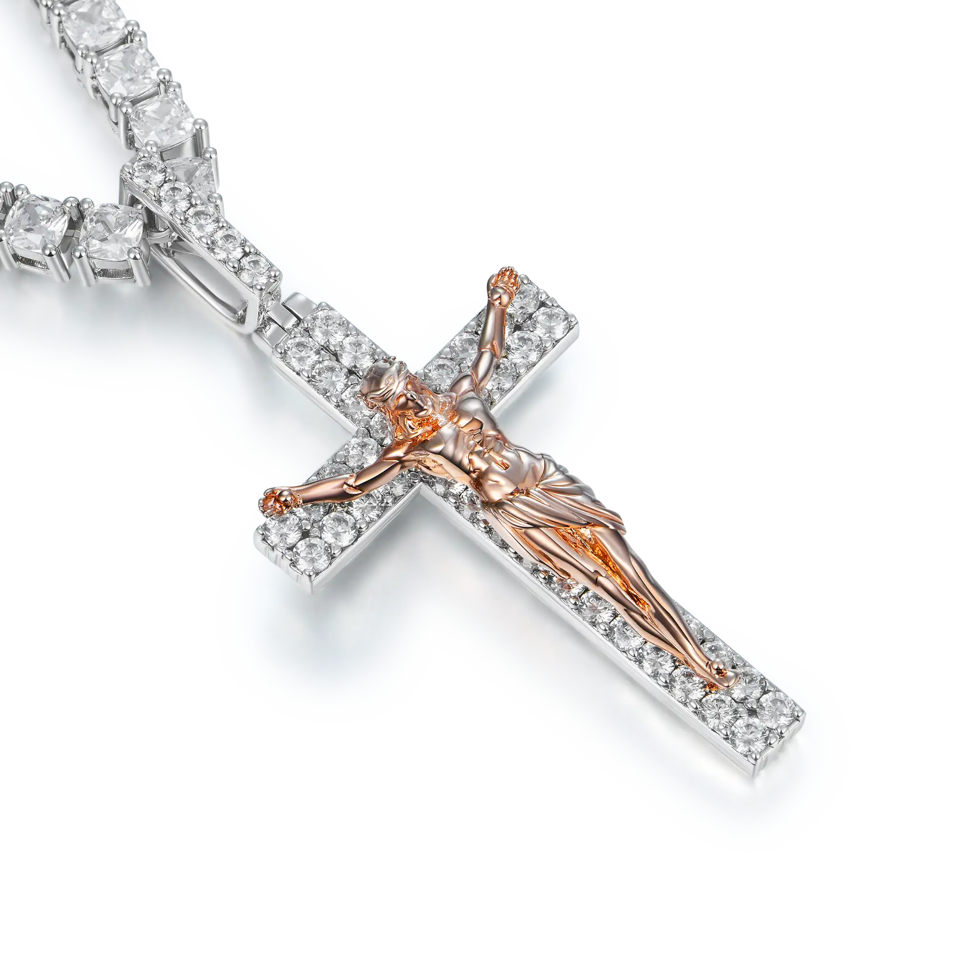 Elegant Crucifixion of Jesus Moissanite Pendant – Small