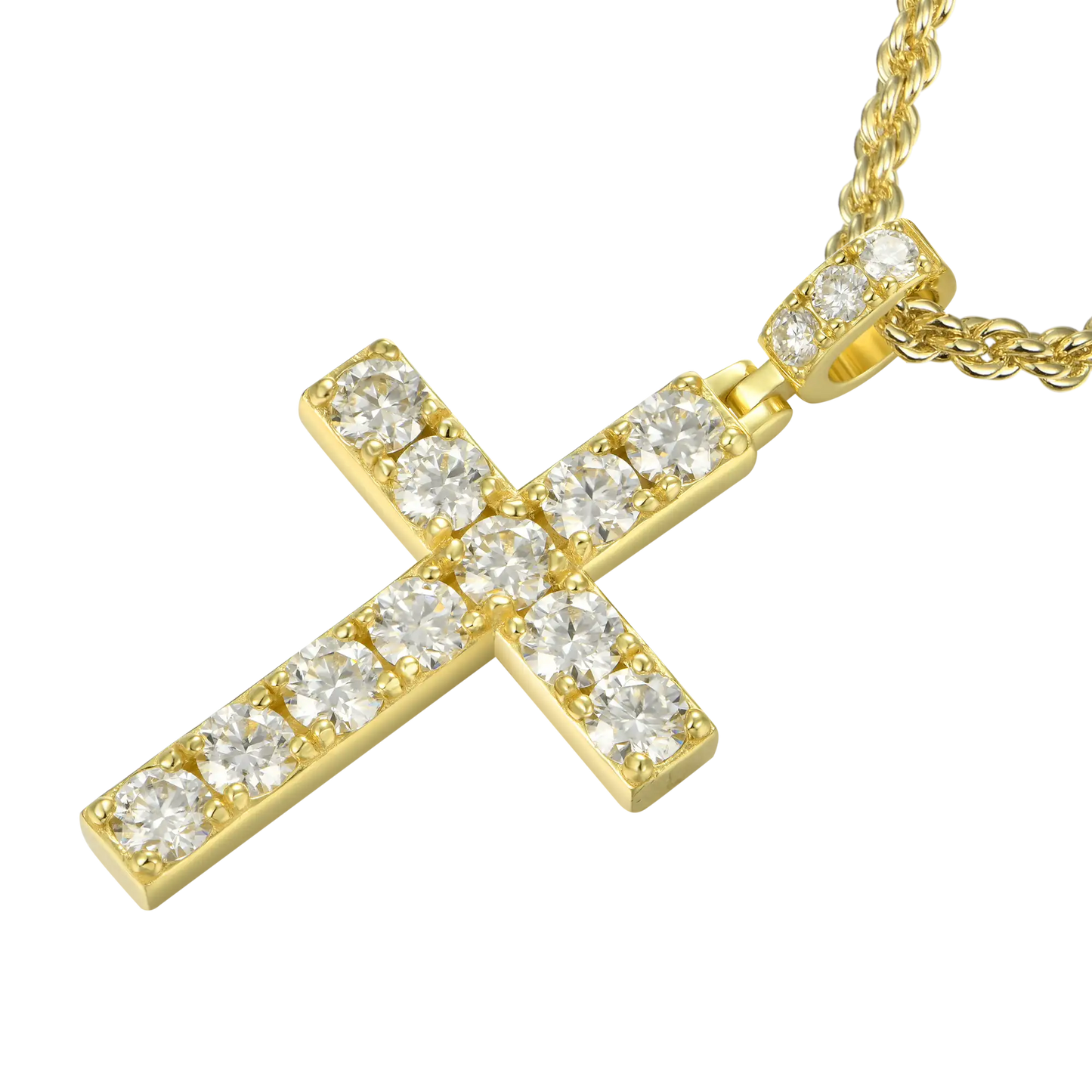 Luxury Blessed Mary Halo Winged Moissanite Pendant