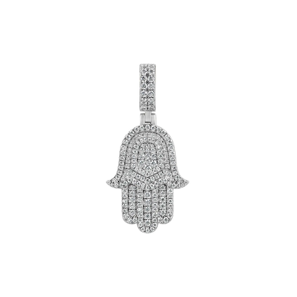 Luxury Double Layered Hamsa Moissanite Pendant