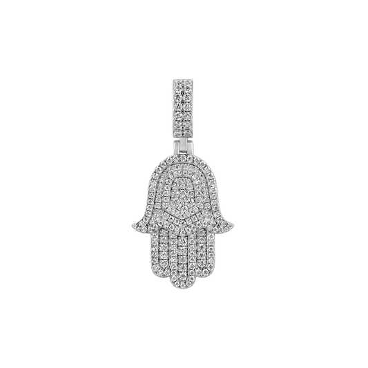 Luxury Double Layered Hamsa Moissanite Pendant