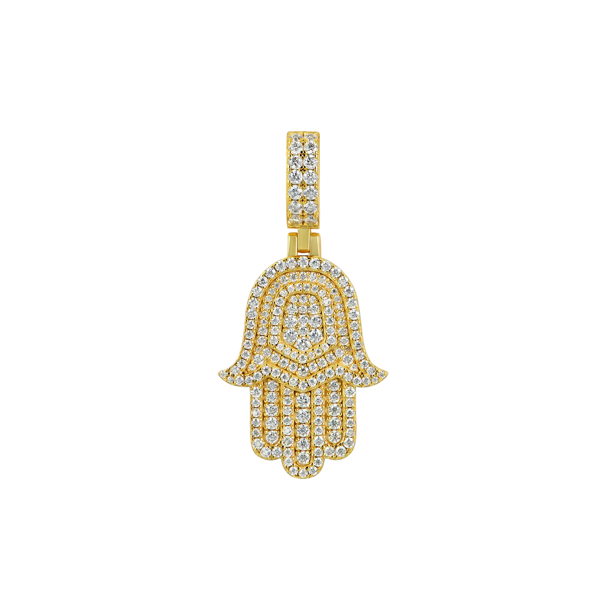 Luxury Double Layered Hamsa Moissanite Pendant