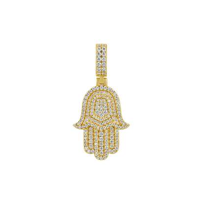 Luxury Double Layered Hamsa Moissanite Pendant