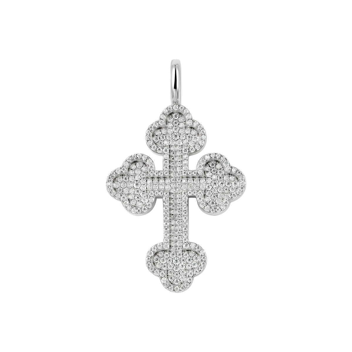 Luxury Round Cut Bottoni Moissanite Cross Pendant