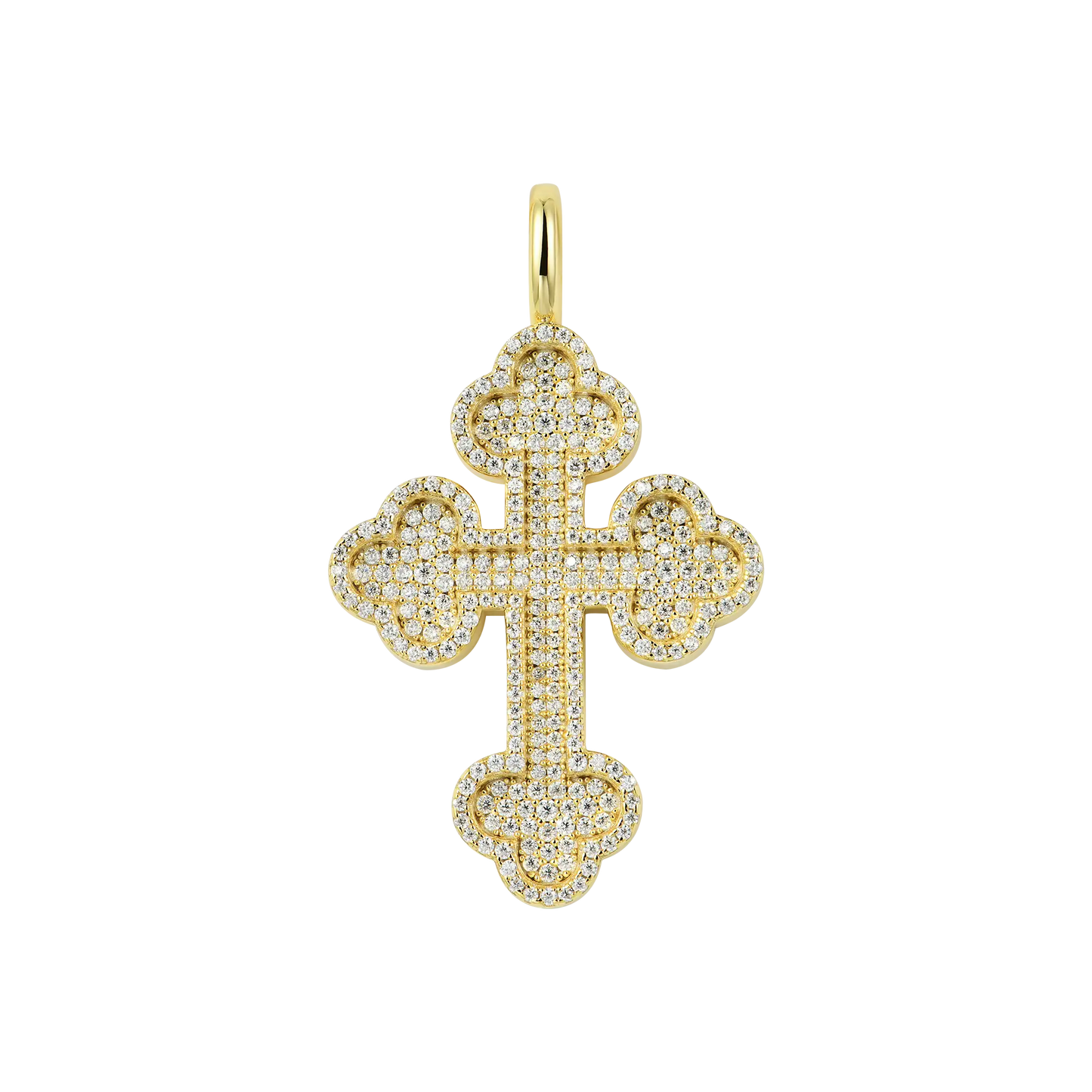Luxury Round Cut Bottoni Moissanite Cross Pendant
