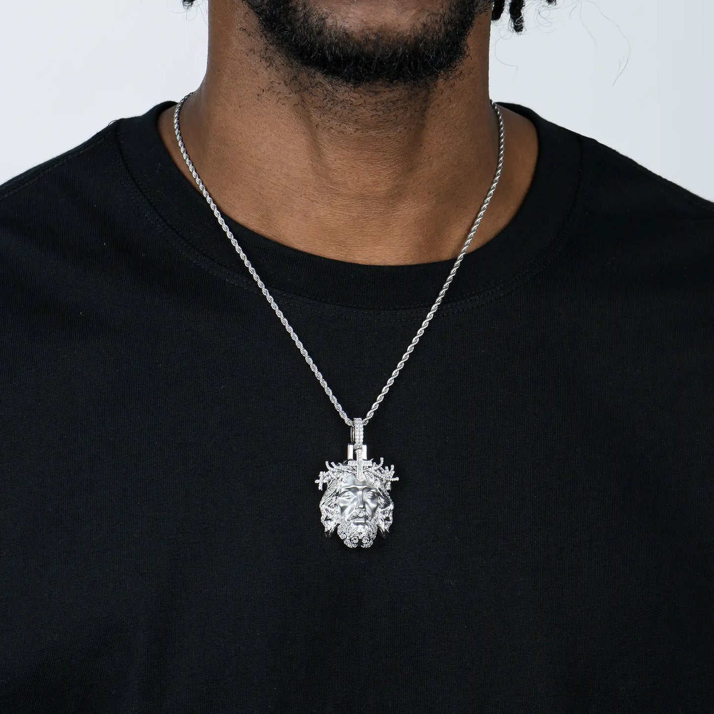 Diamond Jesus Piece Iced Moissanite Pendant