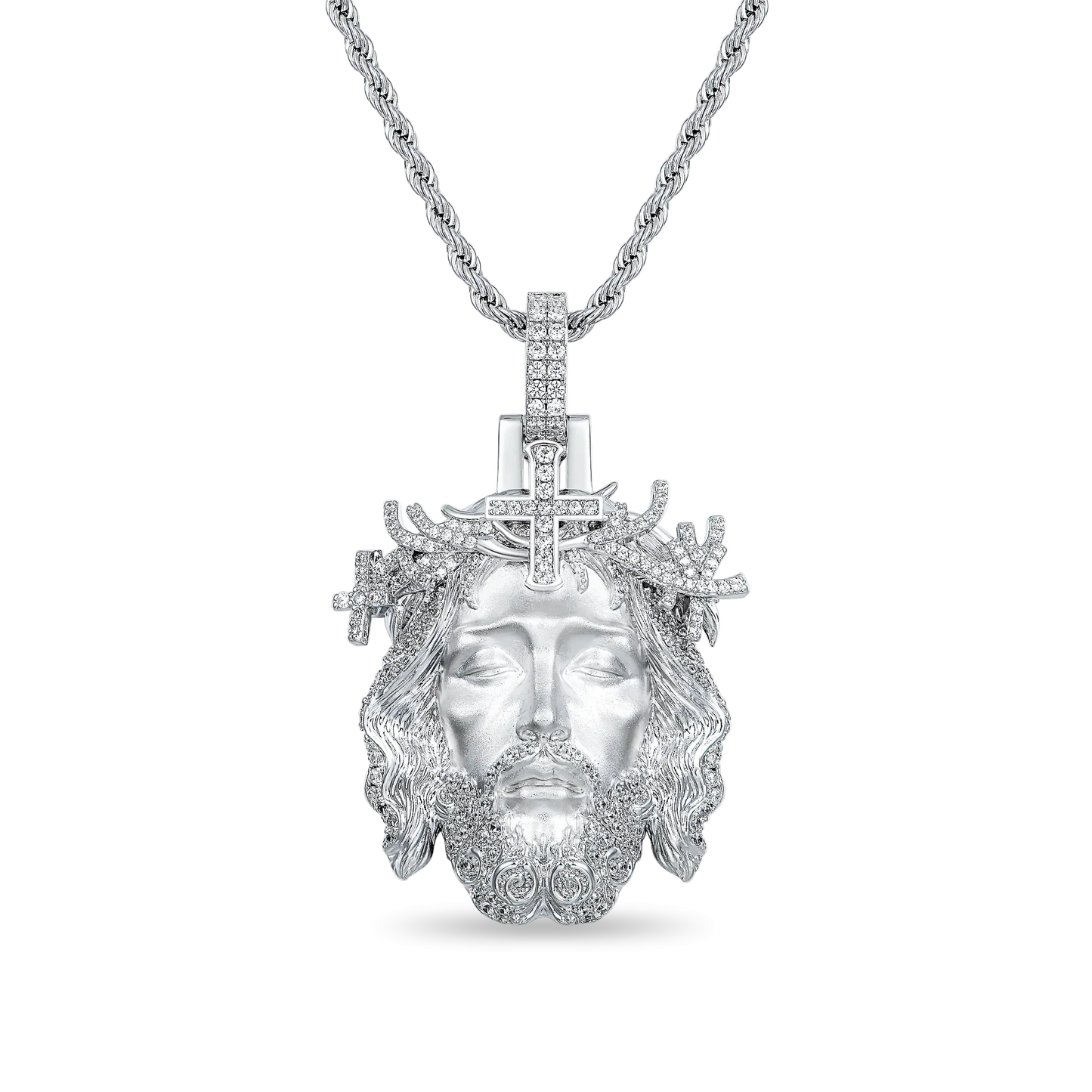 Diamond Jesus Piece Iced Moissanite Pendant