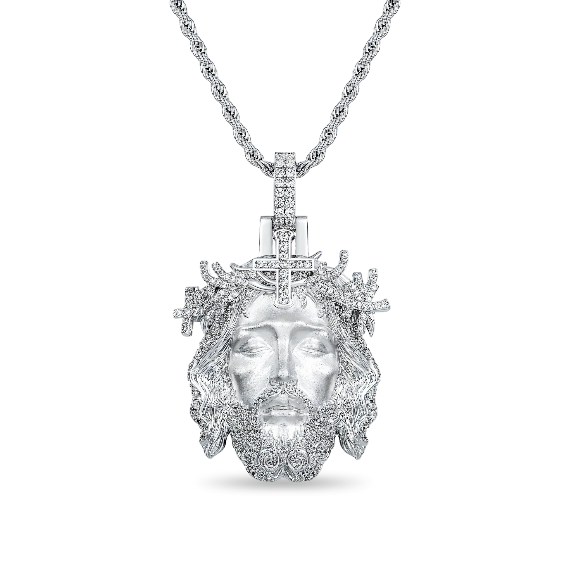 Diamond Jesus Piece Iced Moissanite Pendant