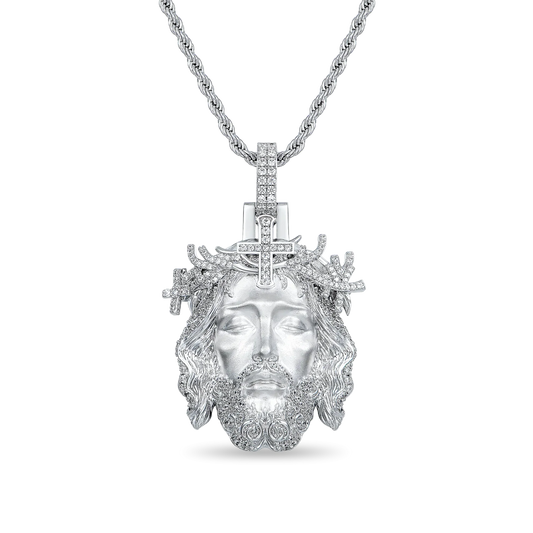 Diamond Jesus Piece Iced Moissanite Pendant