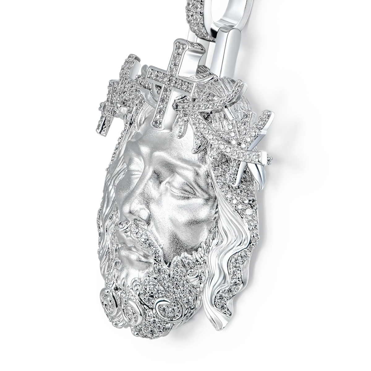 Diamond Jesus Piece Iced Moissanite Pendant