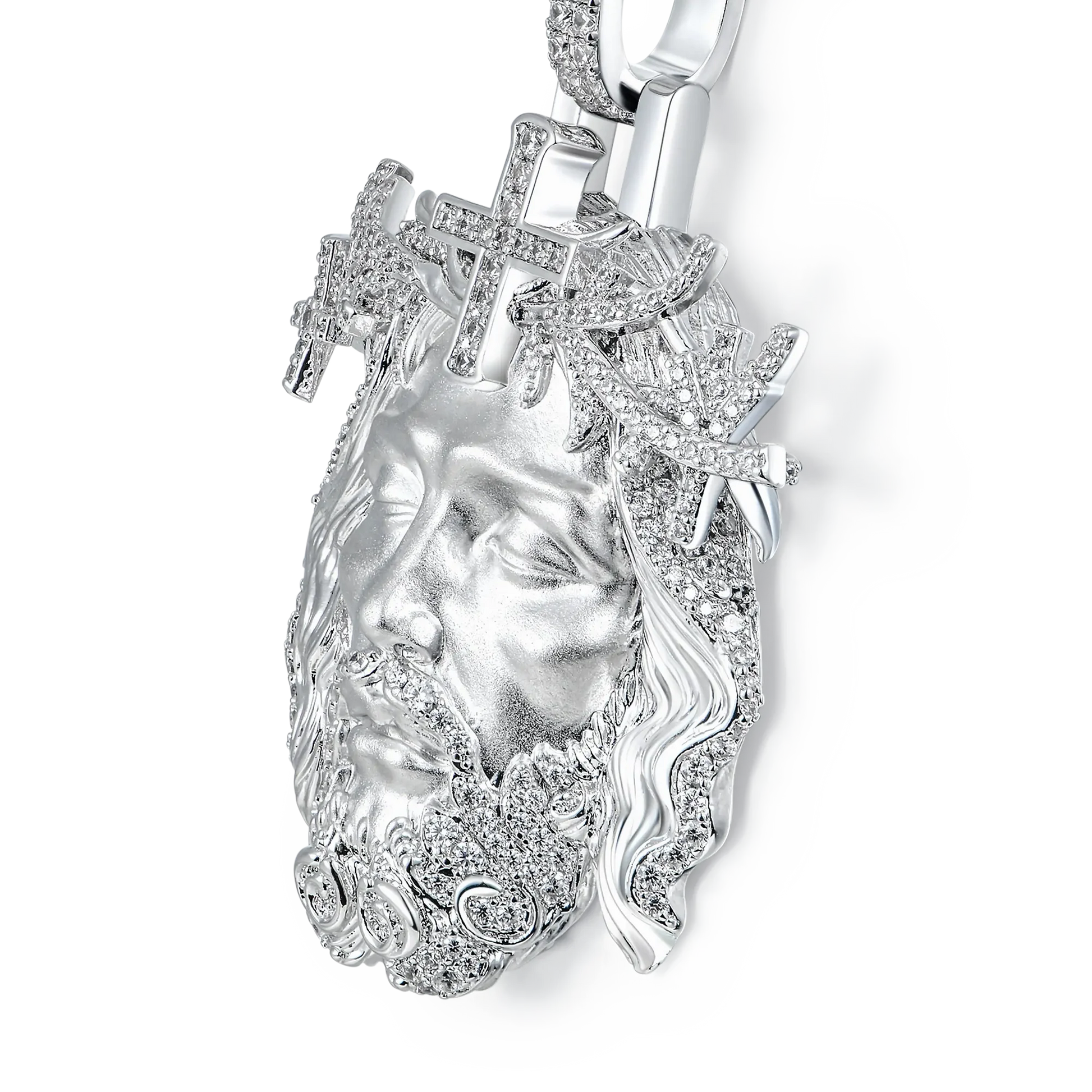 Diamond Jesus Piece Iced Moissanite Pendant
