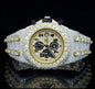 Two Tone Fully Iced Out Uniquely Crafted Automatic Moissanite Watch For Men