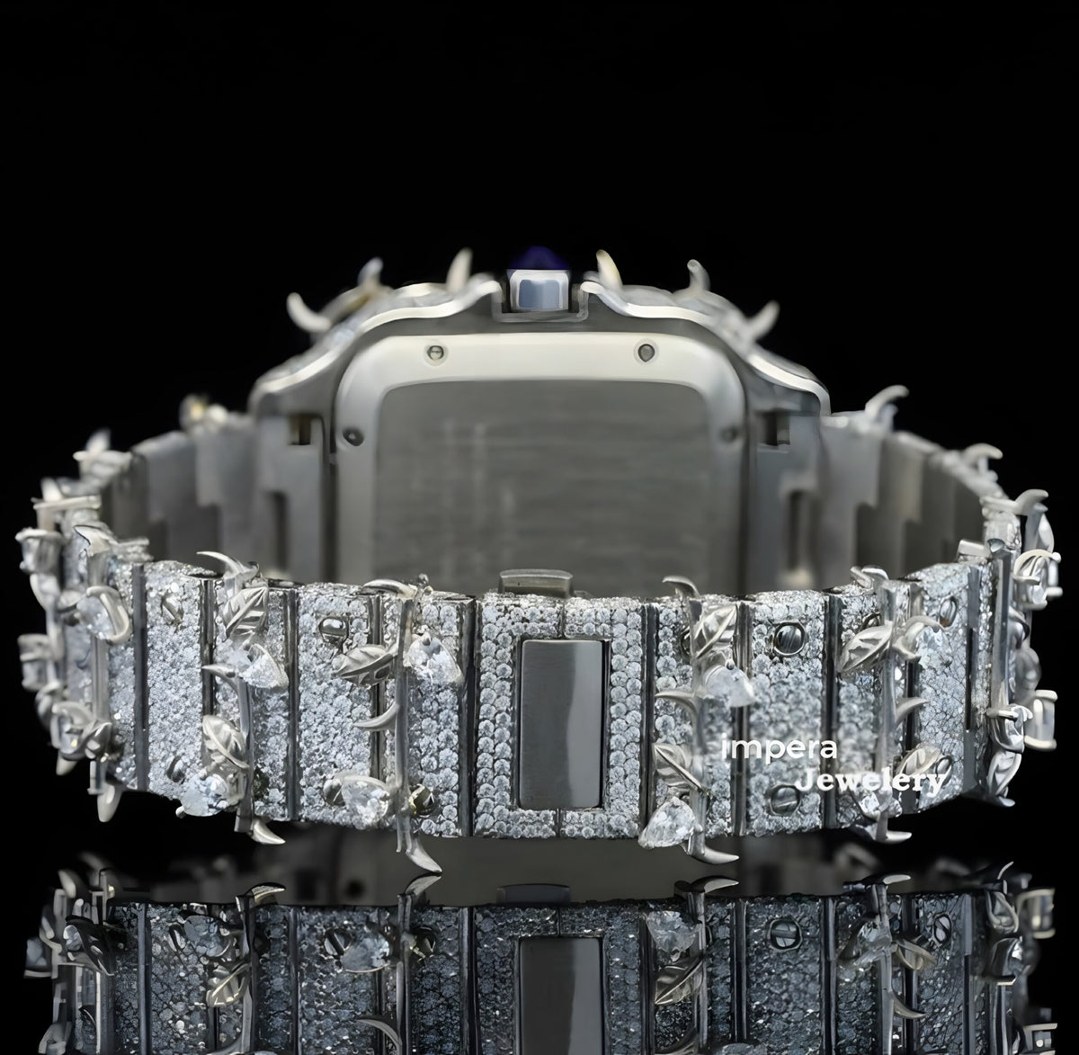Beautiful Tree Branch Moissanite Automatic Watch For Men